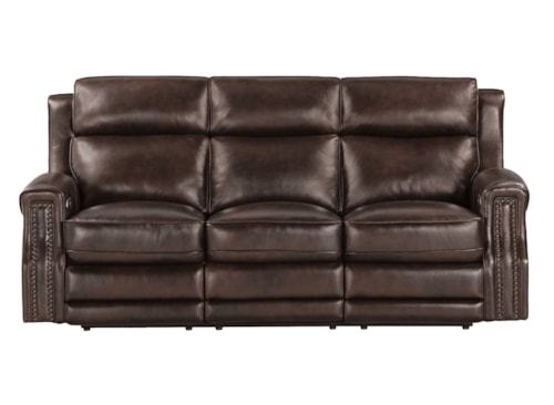 Transitional Power Reclining Sofa with Power Headrests