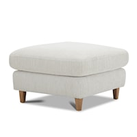 Transitional Accent Ottoman with Tapered Legs