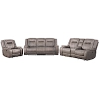 Transitional 3-Piece Manual Reclining Living Room Set