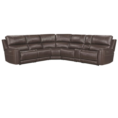 6-pc. Leather Power Reclining Sectional