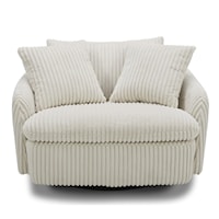 Casual Swivel Accent Chair with 2 Throw Pillows