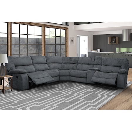 6 Modular Piece Manual Reclining Sectional