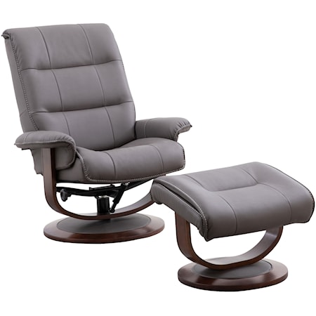 Manual Reclining Swivel Chair and Ottoman