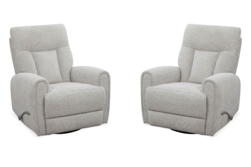 2-pk. Casual 360-Degree Swivel Gliding Recliner with Rolled Arms