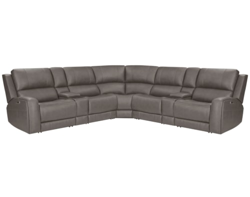 Casual 7-pc. Zero Gravity Leather Power Reclining Sectional with Console
