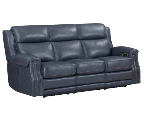 Transitional Power Reclining Sofa with Power Headrests