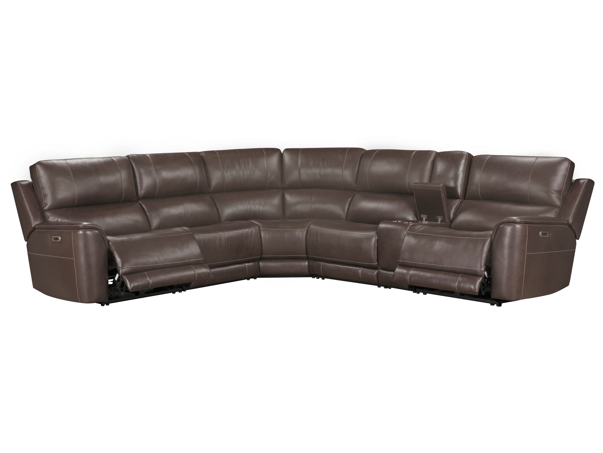 6-pc. Leather Power Reclining Sectional