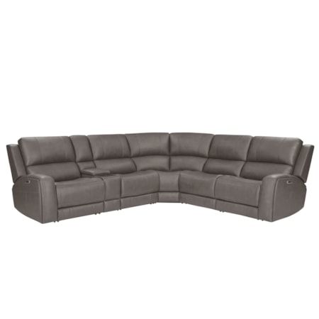 6-pc. Leather Power Reclining Sectional
