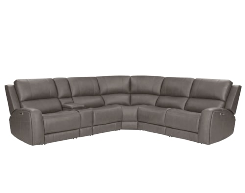 Casual 6-pc. Zero Gravity Leather Power Reclining Sectional with Console