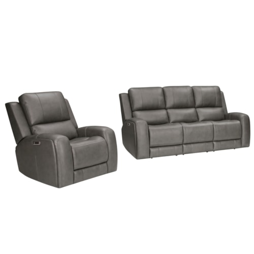 2-pc. Casual Power Reclining Living Room Set with USB Ports