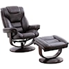 Parker Living Monarch Manual Reclining Swivel Chair and Ottoman