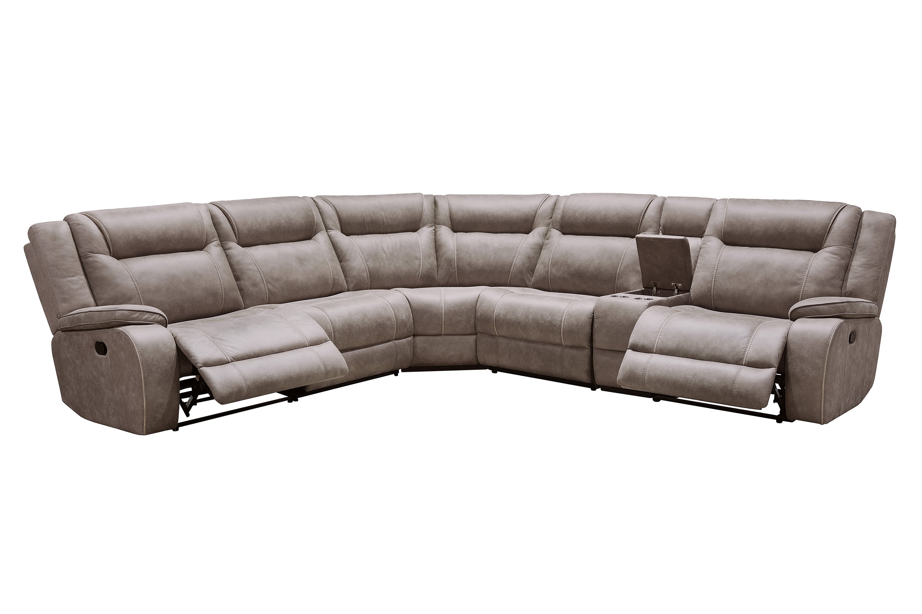 Manual Reclining Sectional Sofa and Console