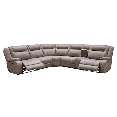 Manual Reclining Sectional Sofa and Console