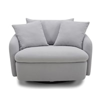 Casual Swivel Accent Chair with 2 Throw Pillows