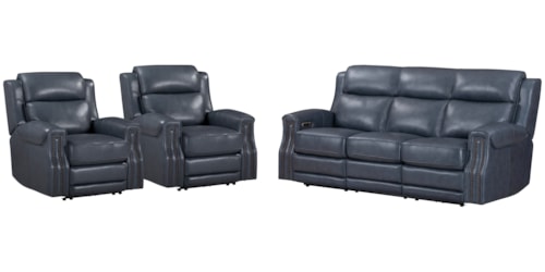 Transitional Power Sofa and Recliners Set