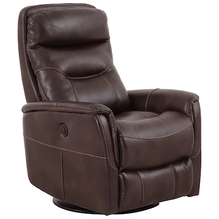 Contemporary Swivel Glider Power Recliner with Padded Arms
