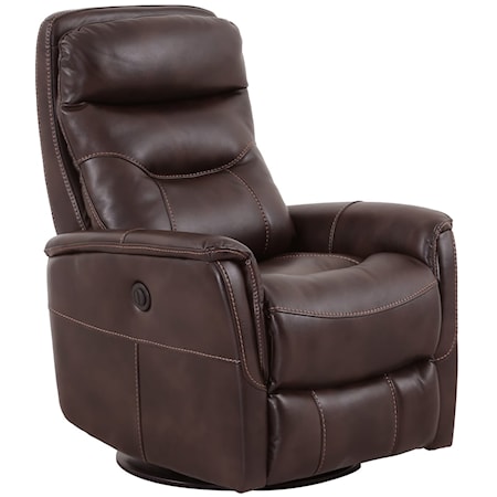 Contemporary Swivel Glider Power Recliner with Padded Arms