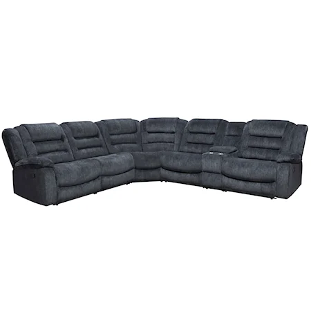 6 Piece Reclining Sectional and Console