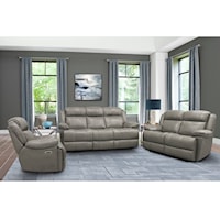 Casual Power Reclining Living Room Set with Power Headrests and USB Ports