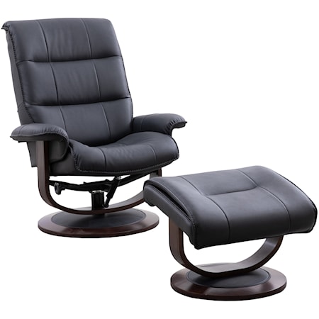 Manual Reclining Swivel Chair and Ottoman