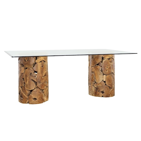 Briar Glass Double Pedestal Dining Table