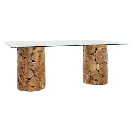 Briar Glass Double Pedestal Dining Table