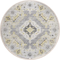 8' RoundGreyRound Rug