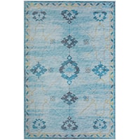 6' Round Blue Rug