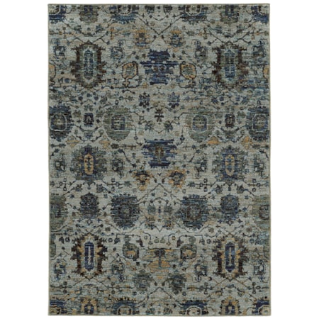 8' 6" X 11' 7" Casual Blue/ Navy Rectangle R
