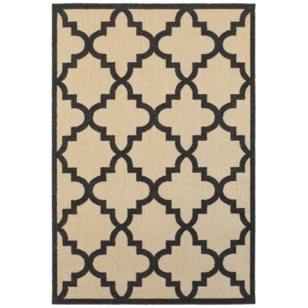 3'10" X 5' 5" Outdoor Sand/ Charcoal Rectan