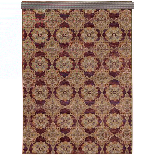 8' 6" X 11' 7" Casual Red/ Gold Rectangle Rug