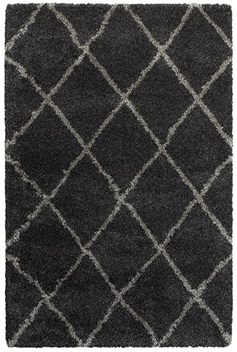 9'10" X 12'10" Shag Charcoal/ Grey Rectangle