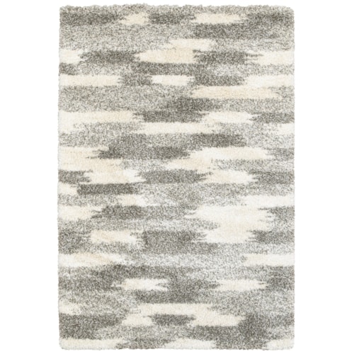 7'10" X 10'10" Shag Grey/ Ivory Rectangle Rug