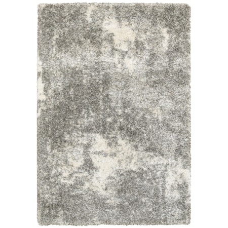 7'10" X 10'10" Shag Grey/ Ivory Rectangle Ru