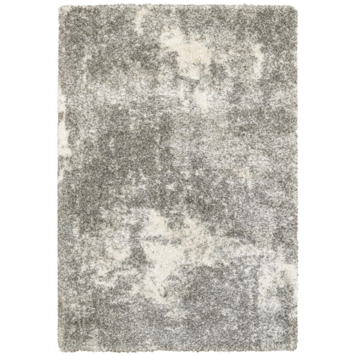 7'10" X 10'10" Shag Grey/ Ivory Rectangle Rug