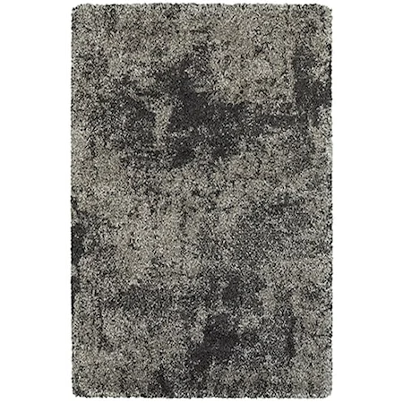 5' 3" X  7' 6" Shag Grey/ Charcoal Rectangle Rug