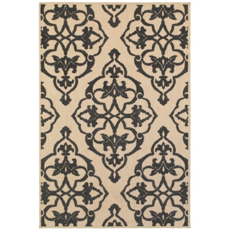 3'10" X 5' 5" Outdoor Sand/ Charcoal Rectan