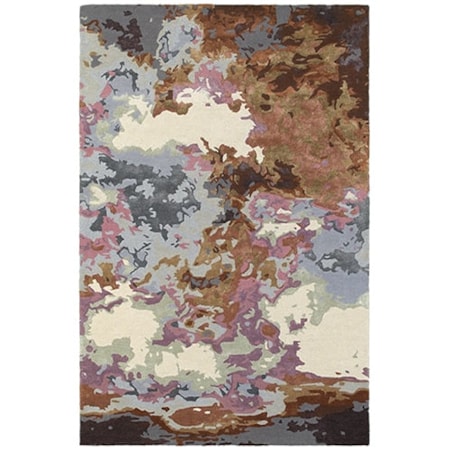 10' 0" X 13' 0" Contemporary Blue/ Brown Rec