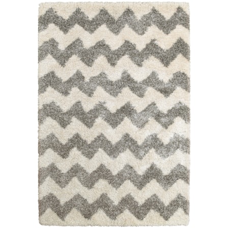 7'10" X 10'10" Shag Grey/ Ivory Rectangle Ru