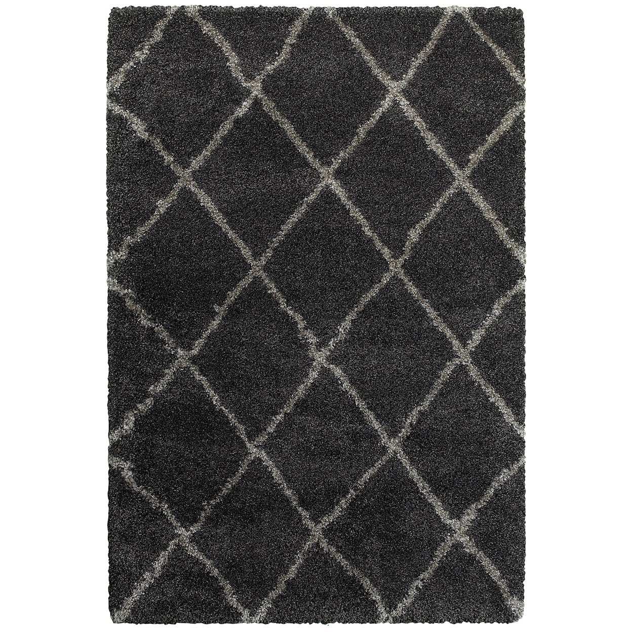 OW Henderson 5' 3" X  7' 6" Shag Charcoal/ Grey Rectangle