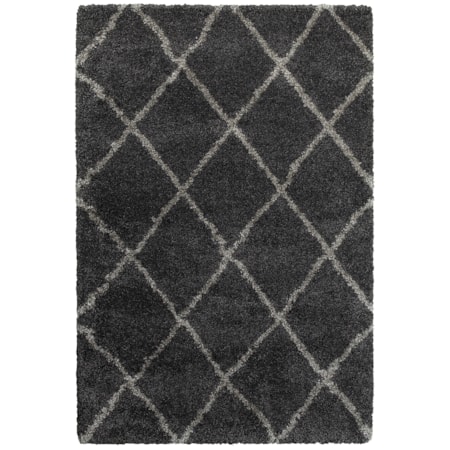 9'10" X 12'10" Shag Charcoal/ Grey Rectangle