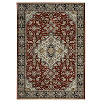 5' 3" X 7' 6" Red Rectangle Rug