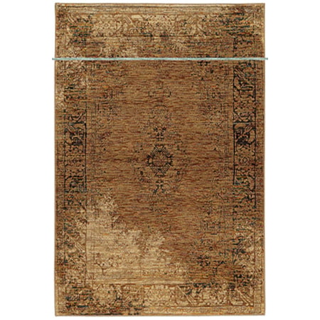 3' 3" X 5' 2" Casual Gold/ Brown Rectangle