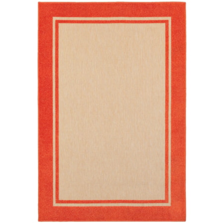 3'10" X 5' 5" Outdoor Sand/ Orange Rectangl
