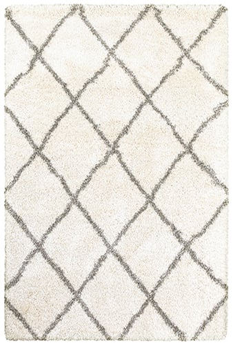 3'10" X  5' 5" Shag Ivory/ Grey Rectangle Ru