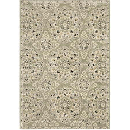 Green/Ivory 5' 3" x 7' 6" Rug