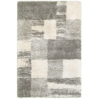 3'10" X  5' 5" Shag Ivory/ Grey Rectangle Rug