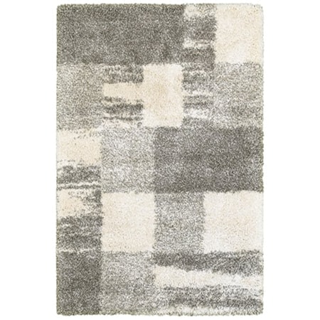 9'10" X 12'10" Shag Ivory/ Grey Rectangle Ru