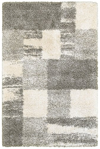 9'10" X 12'10" Shag Ivory/ Grey Rectangle Rug