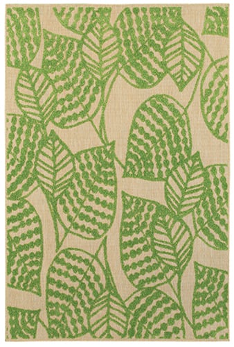 3'10" X  5' 5" Outdoor Sand/ Green Rectangle